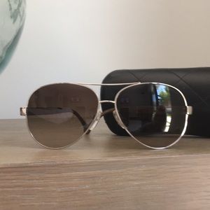 Chanel Silver Aviators